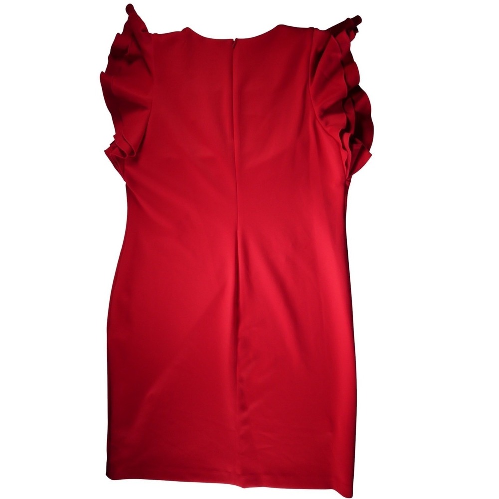 Tommy Hilfiger Women's Scuba Sheath Red Cocktail Dress TD7S1ME1 S 16 - Picture 4 of 8